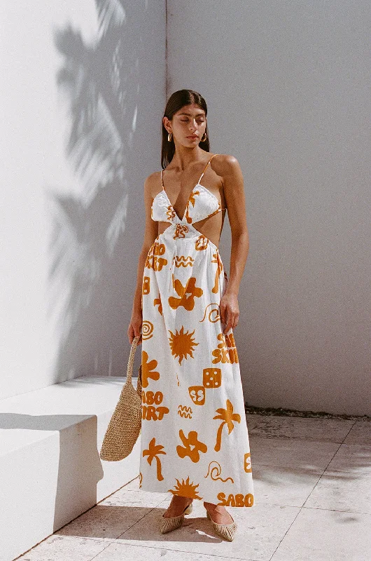 Uneven Shoulder Moss Maxi Dresses -Uneven Shoulder Moss Maxi Dresses -Toulouse Maxi Dress - Objects Cream