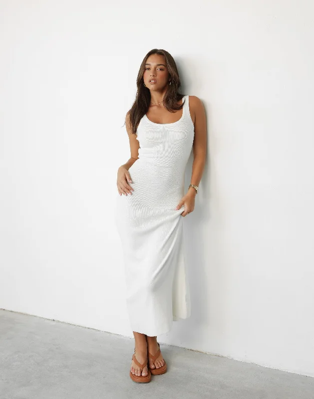 Orchid Gabardine Maxi Dresses -Orchid Gabardine Maxi Dresses -Enver Maxi Dress (Cream)