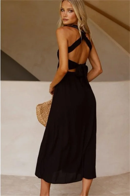 Top-Tier Rose Gold Maxi Dresses -Top-Tier Rose Gold Maxi Dresses -Henry Black Maxi Dress