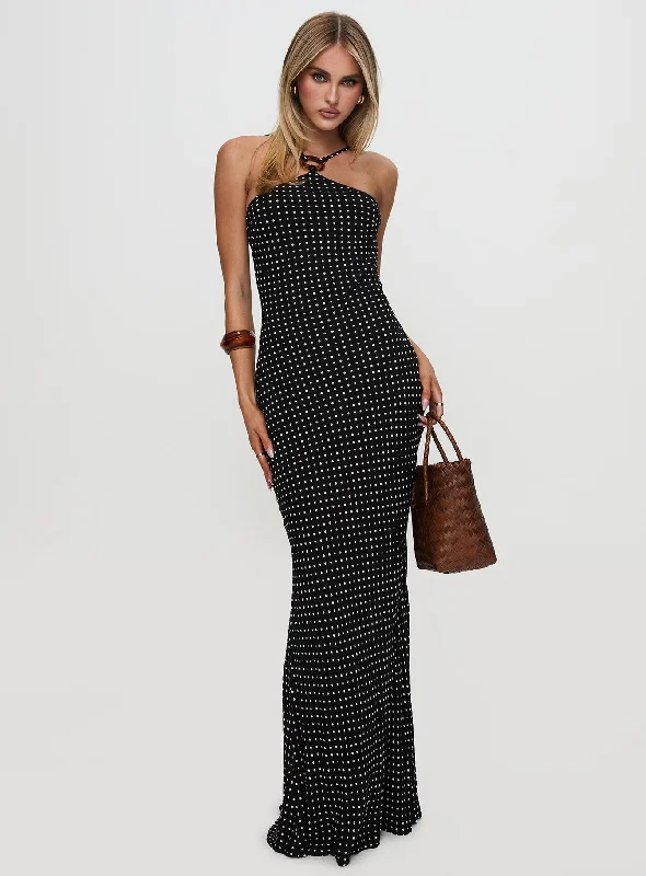 Tiffany Economical Celebration Maxi Dresses -Tiffany Economical Celebration Maxi Dresses -Evyn Halter Maxi Dress Polka Dot