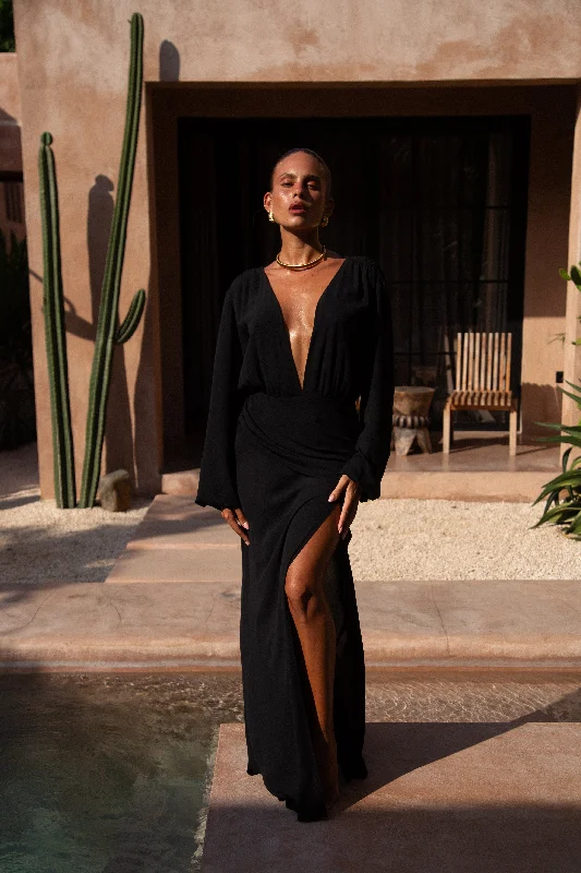 Garnet Maxi Dresses -Garnet Maxi Dresses -Ayana  Maxi Kaftan Black