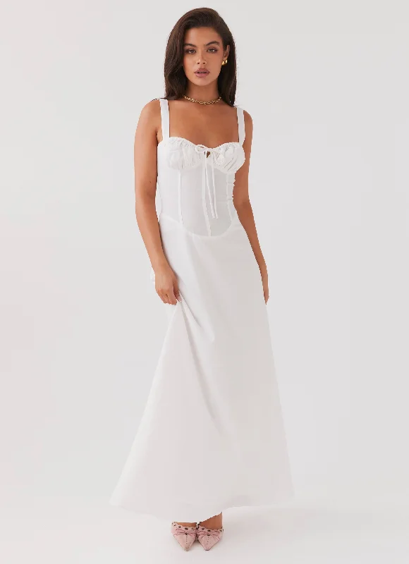 Jet Trapeze Maxi Dresses -Jet Trapeze Maxi Dresses -Lucie Linen Maxi Dress - White