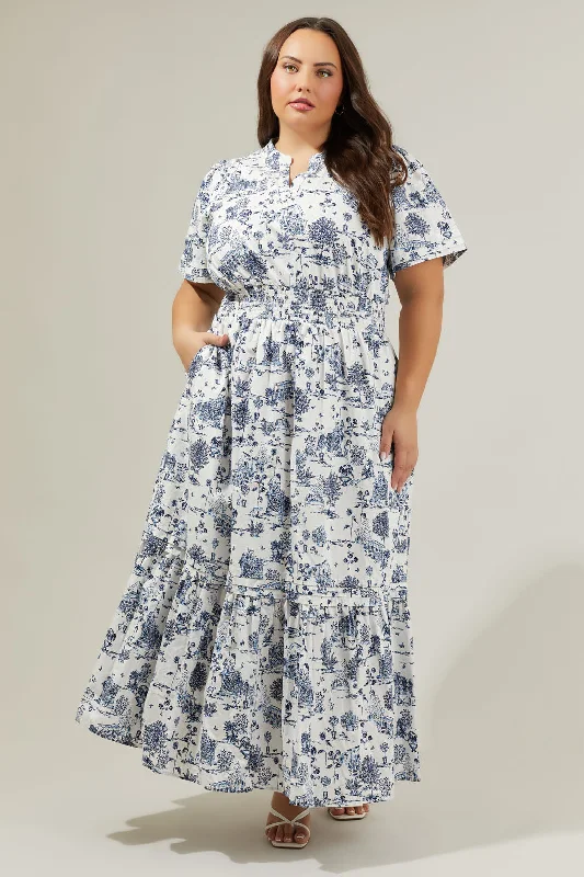 Moss Mosaic Maxi Dresses -Moss Mosaic Maxi Dresses -Renzo Toile Belraj Poplin Maxi Dress Curve