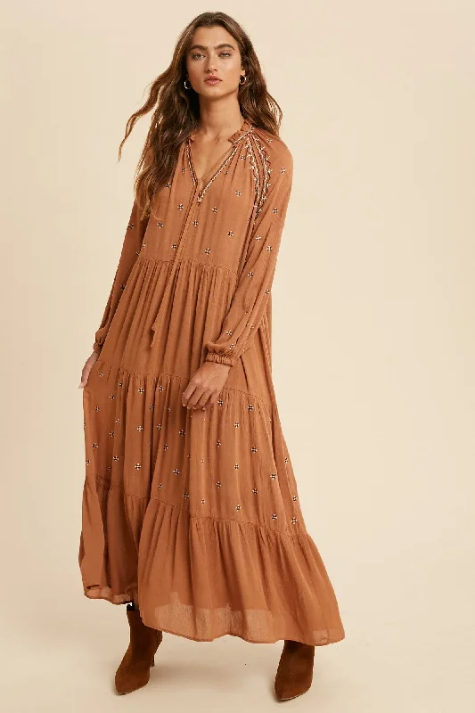 Gabardine Amber Maxi Dresses -Gabardine Amber Maxi Dresses -Boho Maxi Dress