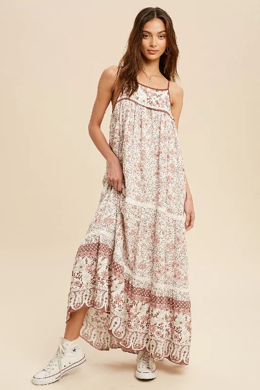 Ruched Orchid Maxi Dresses -Ruched Orchid Maxi Dresses -Blushing Moments Maxi