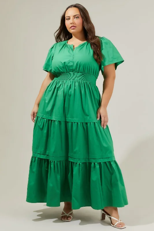 Sweetheart Formal Maxi Dresses -Sweetheart Formal Maxi Dresses -Cider Palmer Poplin Maxi Dress Curve