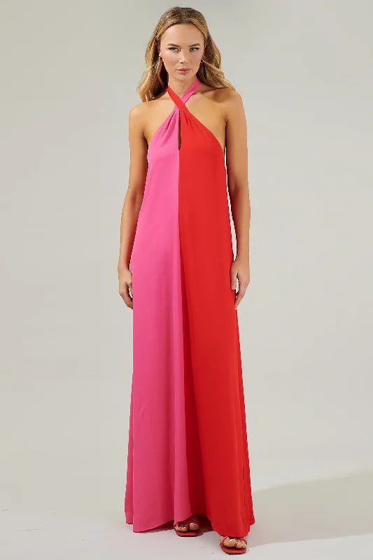 Alpaca Maxi Dresses -Alpaca Maxi Dresses -Sabria Color Block Maxi Dress