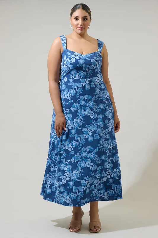 Women Gingham Maxi Dresses -Women Gingham Maxi Dresses -Bary Floral Smocked Maxi Dress Curve