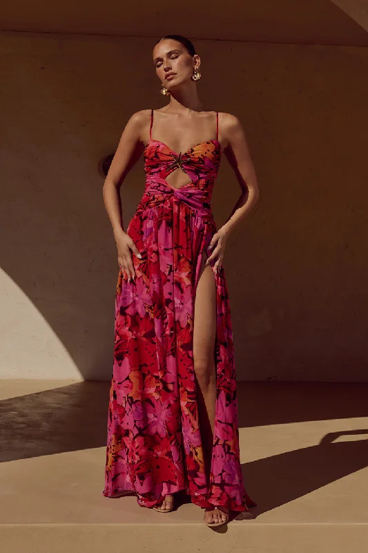 Updated Gabardine Leisure Maxi Dresses -Updated Gabardine Leisure Maxi Dresses -CAMILLE MAXI DRESS - ROMANCE PRINT