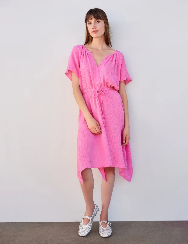 Regal Maxi Dresses -Regal Maxi Dresses -Sundry Handkerchief Hem Maxi in Magenta