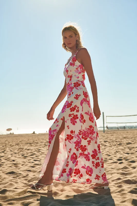 Cozy Armless Maxi Dresses -Cozy Armless Maxi Dresses -Maui Floral Portia Open Back Maxi Dress