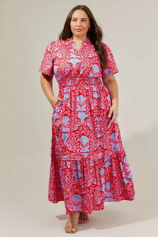 Retreat Maxi Dresses -Retreat Maxi Dresses -Radiant Floral Belraj Poplin Maxi Dress Curve