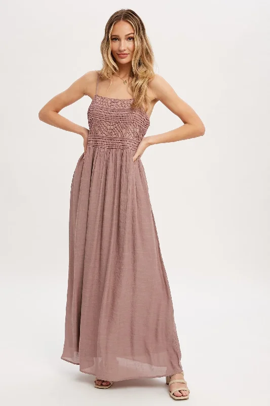 Exposed Back Pewter Maxi Dresses -Exposed Back Pewter Maxi Dresses -Kimberly Maxi Dress