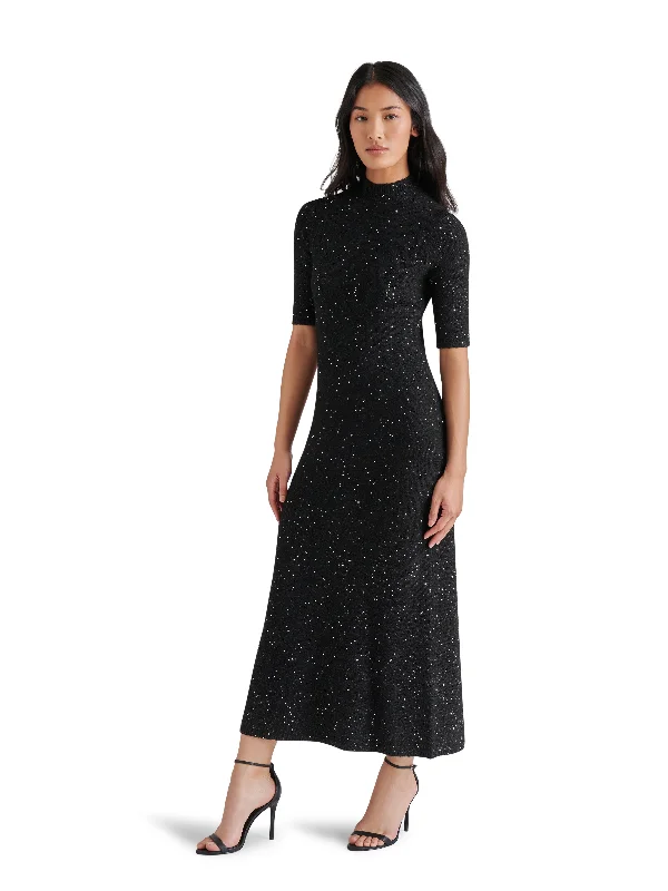 Pearl Knot Midi Dresses -Pearl Knot Midi Dresses -KNIT MOCK MIDI DRESS