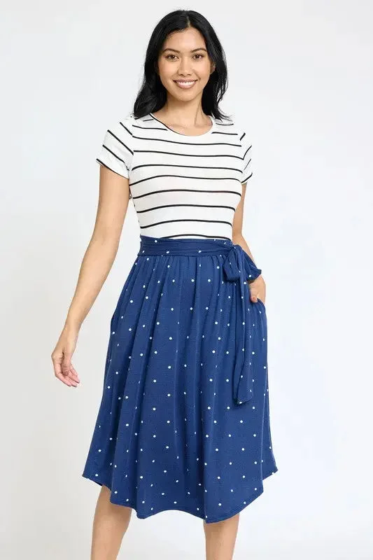 Stripe Navy Polka Dot