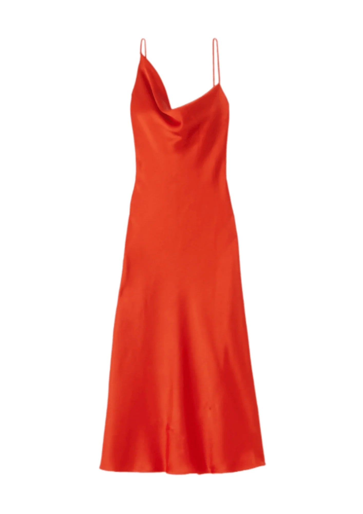 Ceremony Midi Dresses -Ceremony Midi Dresses -ORANGE ASYMMETRIC MIDI DRESS