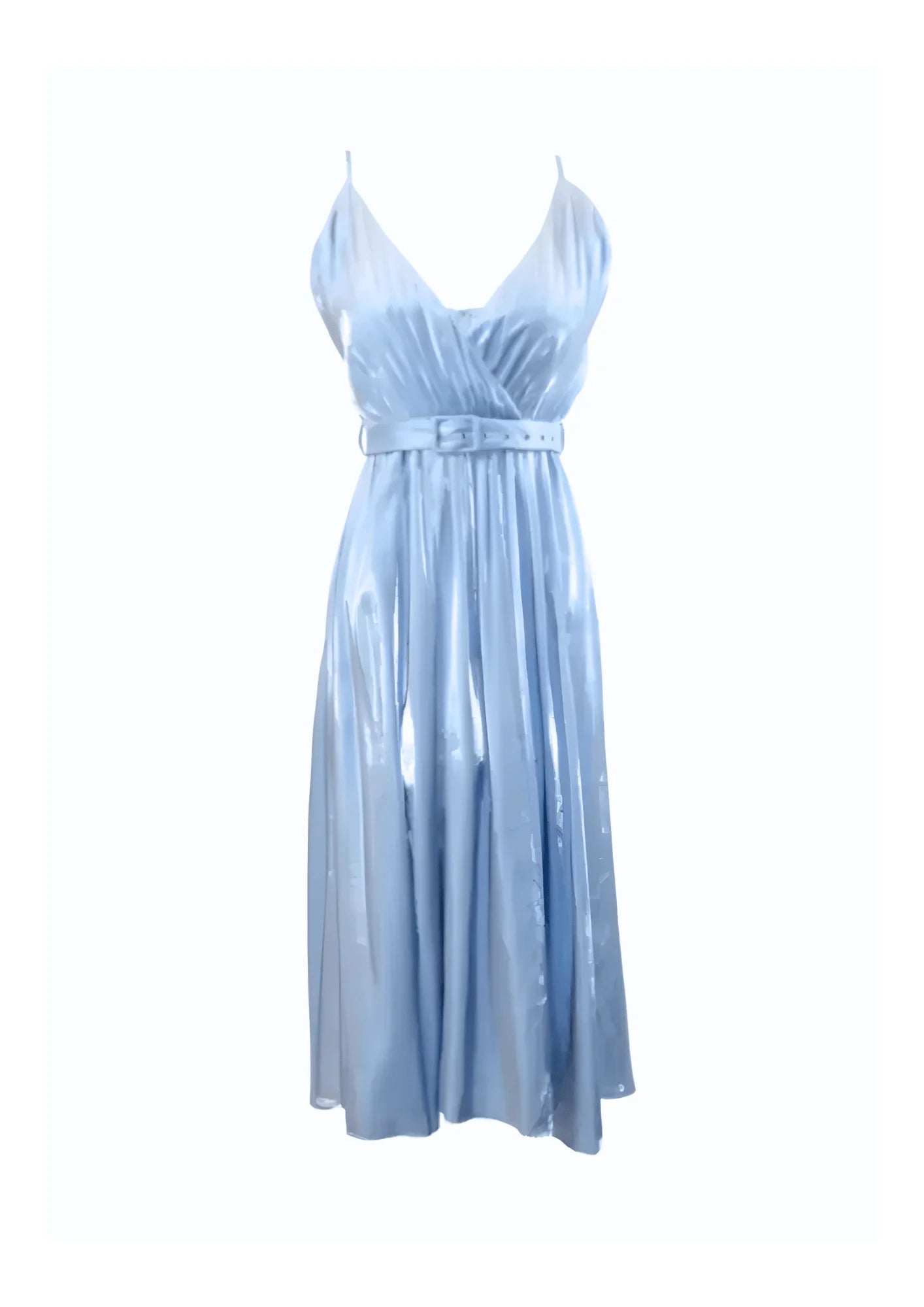 Champagne Tiered Sunny Midi Dresses -Champagne Tiered Sunny Midi Dresses -LIGHT BLUE MIDI-LONG DRESS