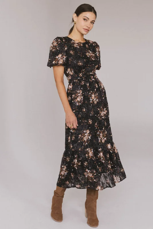 Voluptuous Botanical Midi Dresses -Voluptuous Botanical Midi Dresses -Mirren Floral Midi Dress