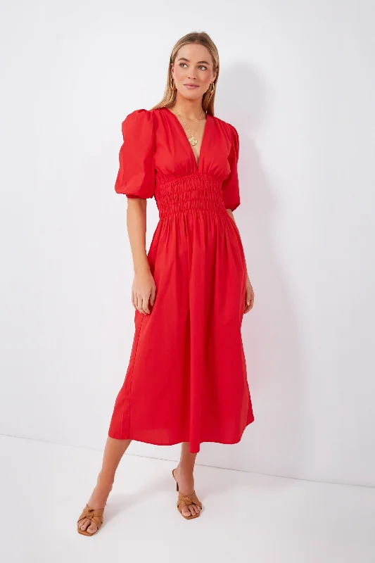 Nightclub Merino Midi Dresses -Nightclub Merino Midi Dresses -Cherry Tomato Agnata Midi Dress