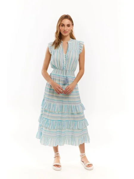 Checkered Pearl Midi Dresses -Checkered Pearl Midi Dresses -MISHA MIDI DRESS