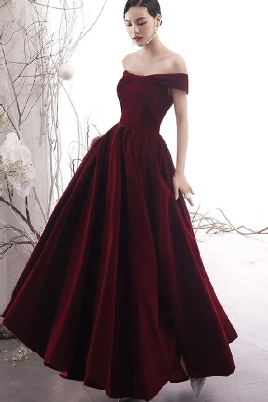 Pumpkin Reserved Evening Dress -Burgundy velvet prom dress burgundy evening dress C1870