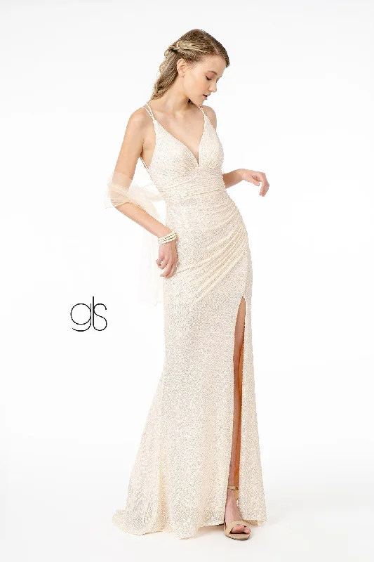 Reasonable Evening Dress -Fitted Long Sequin Dress with Corset Back by Elizabeth K GL1814