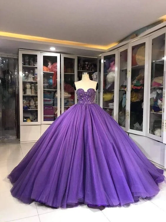 Premiere Evening Dress -Purple Dress Ball gown Prom Dress Strapless Ball gown C130