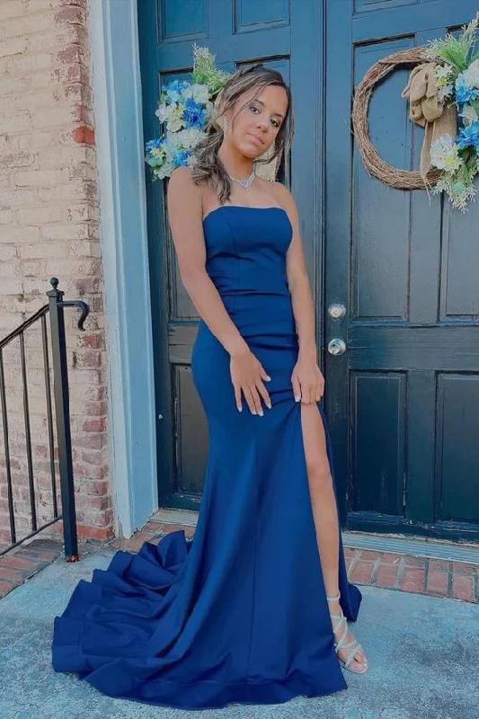 Scarlet Fishtail Warm Evening Dress -Royal Blue Long Prom Dresses, Classy Mermaid Formal Party Dress C938