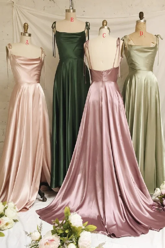 Reserved Evening Dress -Simple satin long A line prom dress evening dress C1320