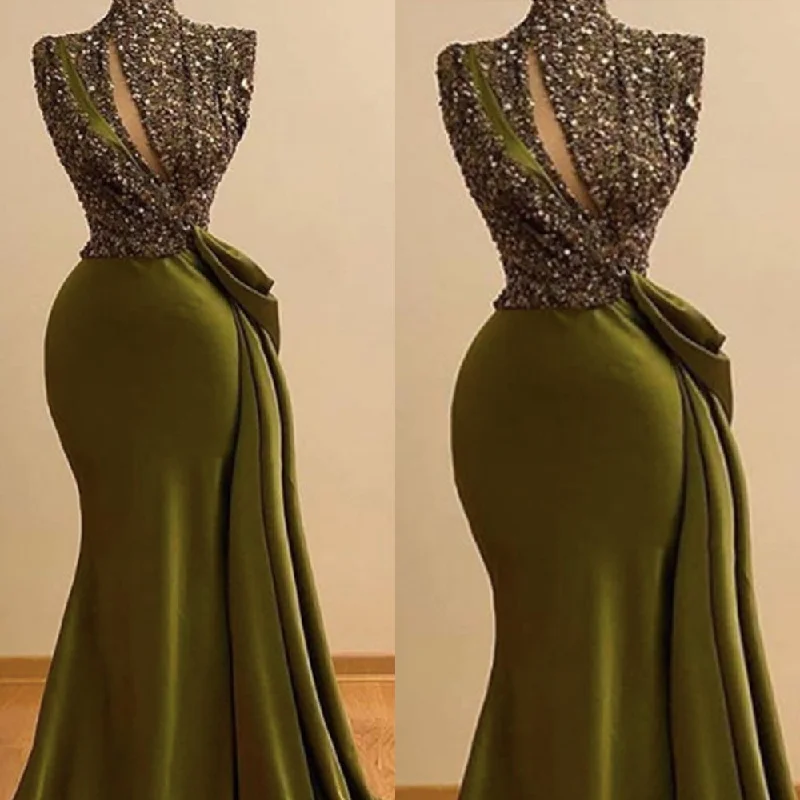 Topaz Garden Evening Dress -sparkly prom dresses, mermaid prom dresses, arabic prom dresses, green prom dresses, keyhole prom dresses, mermaid evening dresses C2203