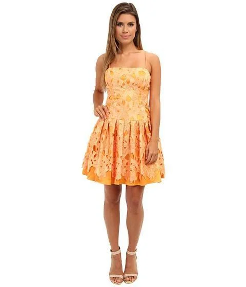 Party Dress Sun-Kissed Glow-Adrianna Papell - 41893270 Crochet overlay short A-Line Dress