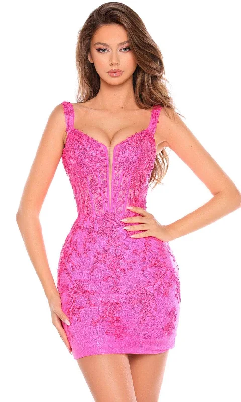 Party Dress Astrological-Amarra 88075 - Lace Appliqued Sleeveless Cocktail Dress