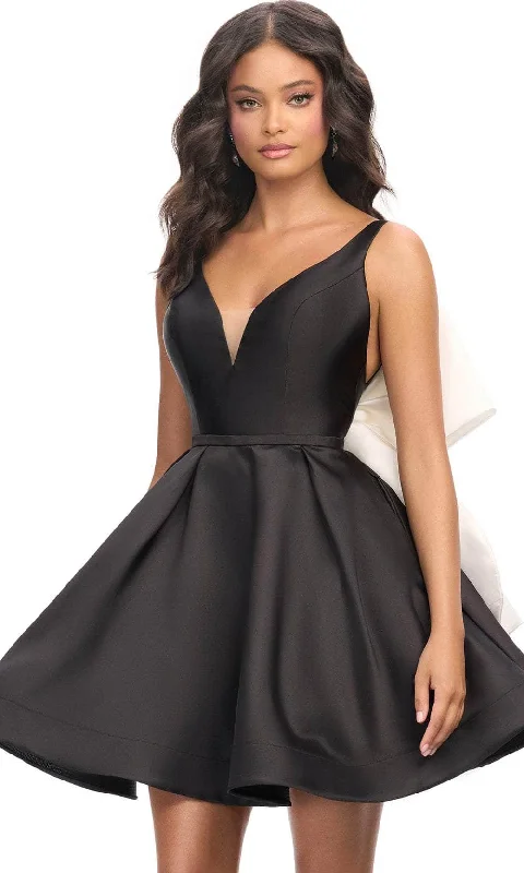 Party Dress Yacht Party-Ashley Lauren 4781 - Back Bow Sleeveless Cocktail Dress