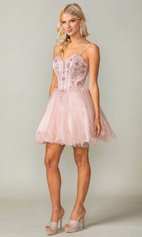 Party Dress Stunning-Dancing Queen 3351 - Embellished Floral Cocktail Dress