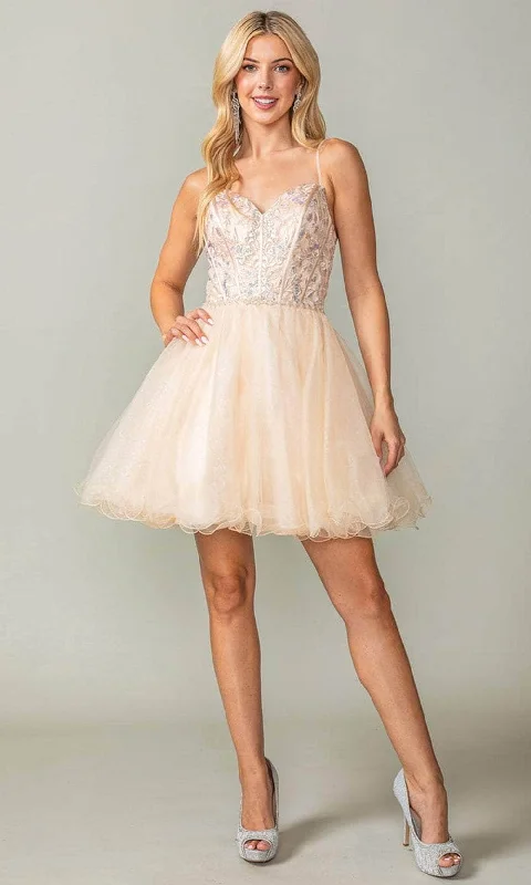 Dancing Queen 3352 - Embroidered Bodice Cocktail Dress