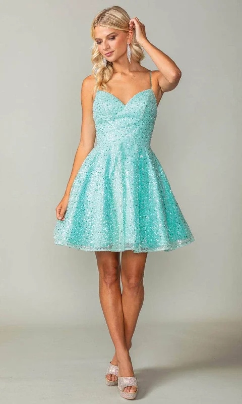 Party Dress Chic-Dancing Queen 3359 - Sequin A-Line Cocktail Dress