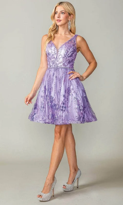 Party Dress Celebrity-Dancing Queen 3364 - Sleeveless Glitter Cocktail Dress