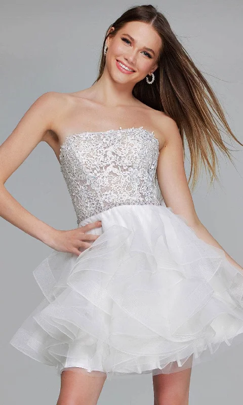 Party Dress Dubai Luxe-Jovani 24371 - Strapless Tulle Cocktail Dress