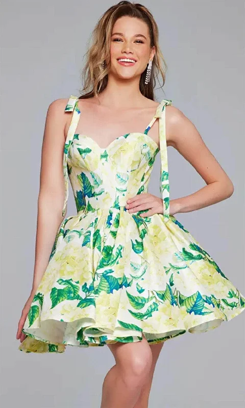 Party Dress Enchanting Aura-Jovani 39881 - Printed Sweetheart Cocktail Dress