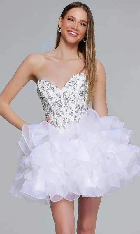 Party Dress New York Vibes-Jovani 39932 - Ruffled Skirt Cocktail Dress