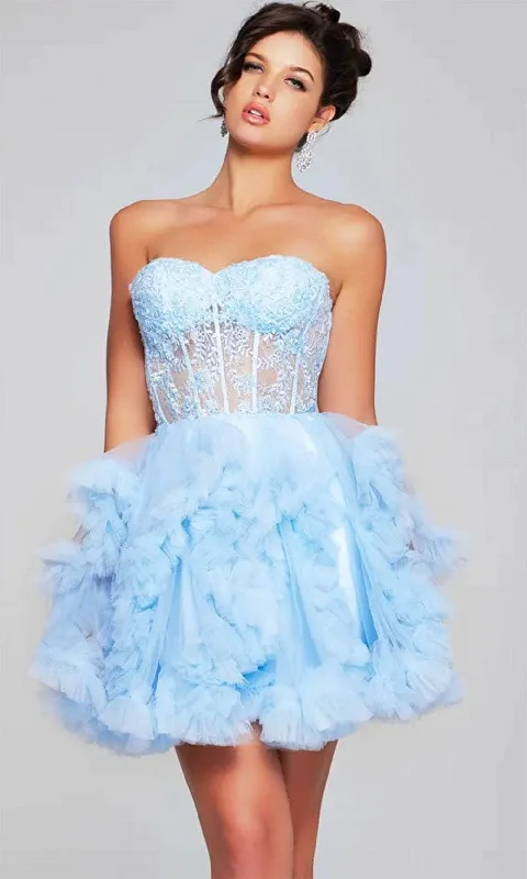 Party Dress Mystical Vibes-Jovani 40628 - Ruffle Detailed Cocktail Dress