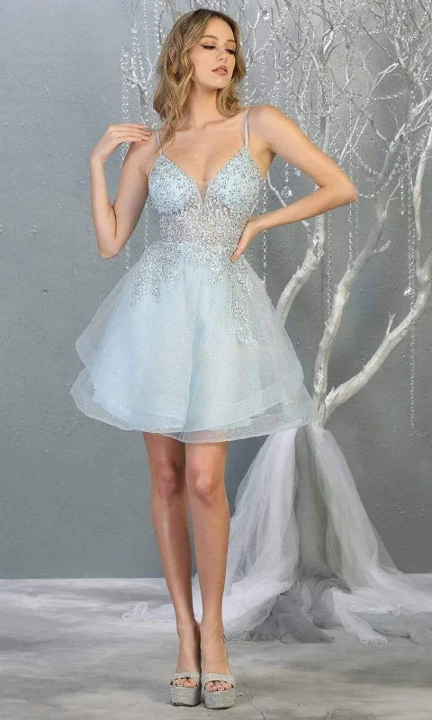 Party Dress Gatsby Inspired-May Queen - Beaded Embellished Tiered Tulle Cocktail Dress MQ1816