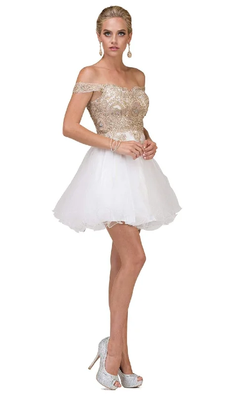 Party Dress Sequin-Dancing Queen - 2130 Off Shoulder Embellished Cocktail Dress