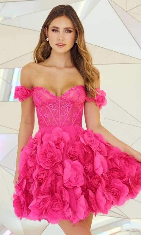 Party Dress Aristocratic Flair-Sherri Hill 55717 - Sweetheart 3D Floral Cocktail Dress