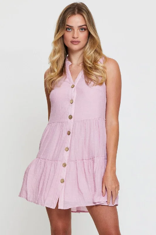 Bargain Slate Mini Dresses -Pink A Line Dress Mini