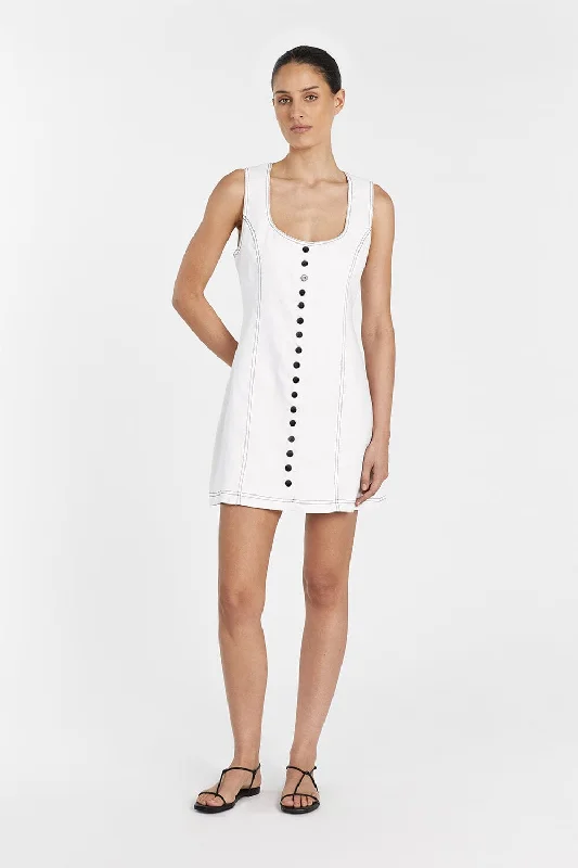 Loose Mini Dresses -ROSIE WHITE LINEN MINI DRESS